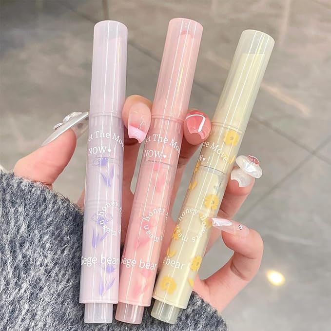 Jelly Lipstick Tinted Lip Gloss Heart Lip Glaze, 3 Colors Lipstick Long Lasting Moisturizing Tinted Lipgloss,Non-sticky,High Pigmented Glossy Lip Gloss