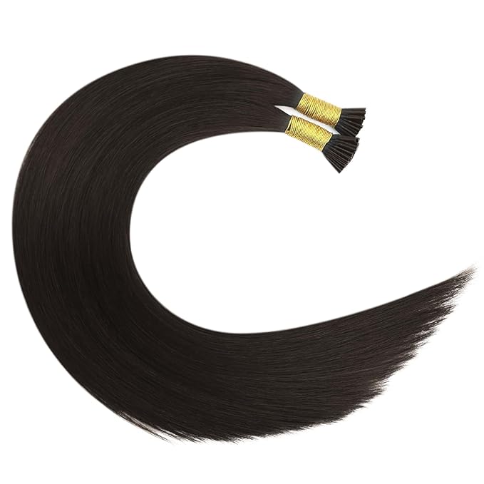 Full Shine Itip Human Hair Extensions Color 2 Darkest Brown 16 Inch 40 Grams I Tips Extensions for Women Natural Hair Extensions Human Hair add Volume