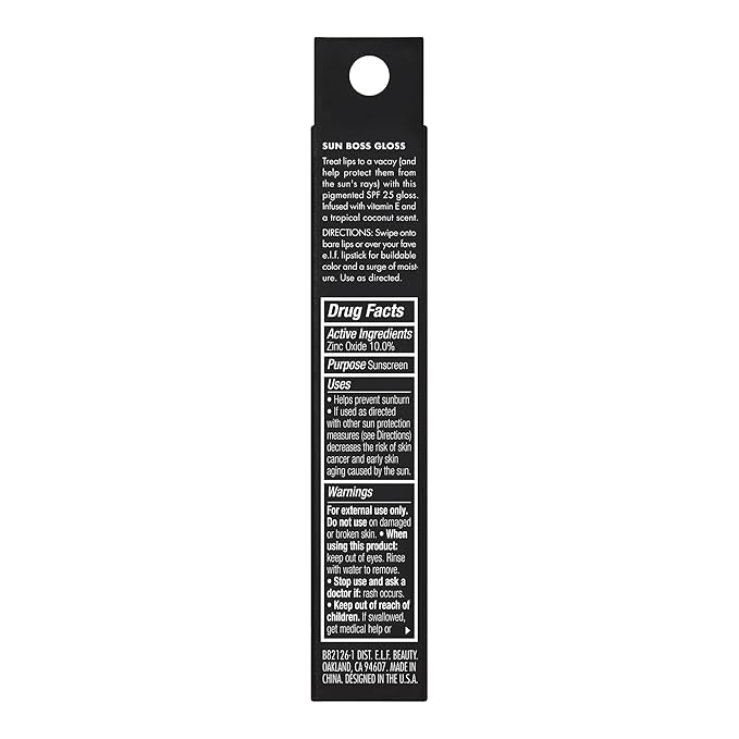e.l.f. Sun Boss Gloss SPF 25, Pigmented Lip Gloss For A High-Shine Finish, Moisturizing & Conditioning Formula, Vegan & Cruelty-Free, Pink-Me Girl