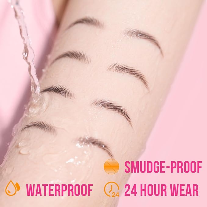 iMethod Curved Eyebrow Pen and Brow Gel Clear - Eyebrow Pencils for Women with Natural Hair Like Strokes, Eyebrow Makeup for All-Day Defined, Waterproof, Smudge-proof, Brown