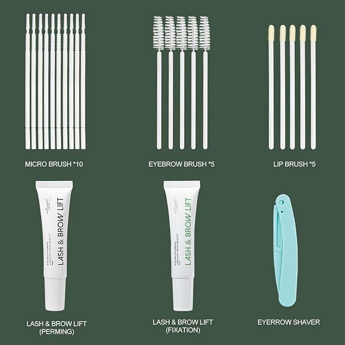 Lash Lift Kit for Eyelash Perm, Professional Lash & Brow Lift Natural Ingredient for Long-Lasting Natural Curl & Self Lash Lifting, Brow Lamination Set for Salon-Quality Results at Home