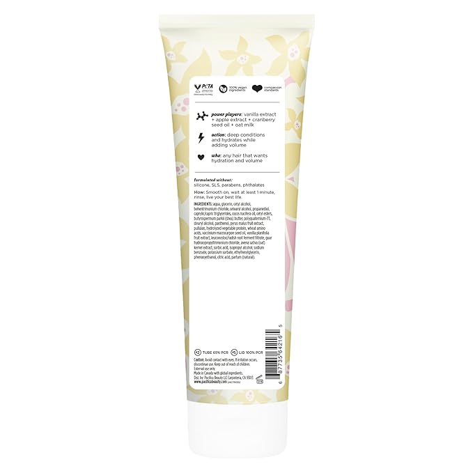 Pacifica Vanilla Oat Milk Volumizing Shampoo & Conditioner Set – Fuller, Bouncier Hair, Fine Or Flat Hair Solution, Sulfate-Free, 100% Vegan Hair Care