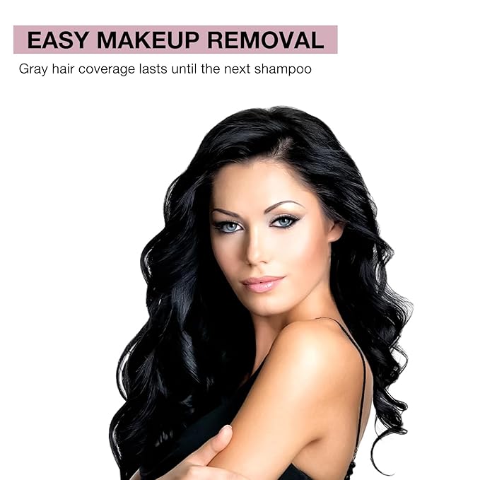 Hair Mascara for Gray Hair, 3 In 1 Hair Color Concealer Stick with Precision Applicator, Temporary Hairline Filler, Multi-Purpose Mascara for Eyebrow and Beard(Black)