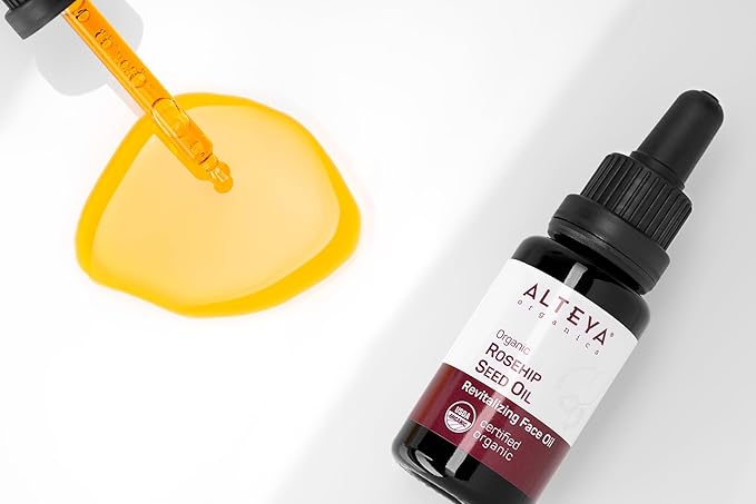Alteya Rosehip Seed Oil USDA Certified Organic Face Oil, 2x1.7 Fl Oz Glass Bottles with Pipette, All-Natural Moisturizer