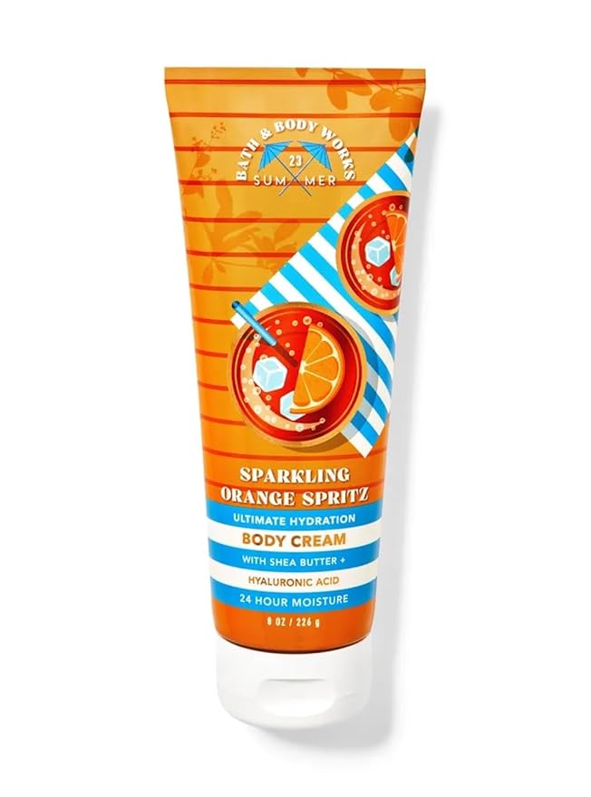 Bath & Body Works Sparking Orange Spritz Ultimate Hydration Body Cream Gift Set For Women, 8 Fl Oz (Sparking Orange Spritz)