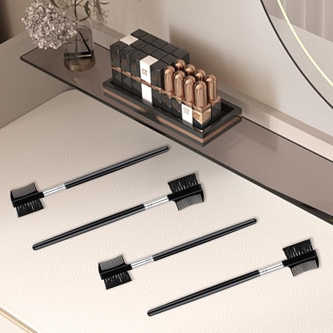 4 PCS Eyebrow Brush and Comb,Makeup Eyelash Comb,Portable Spoolie Brushes for Eyelashes Extension