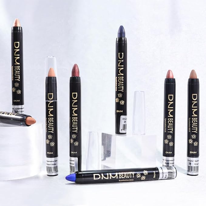 evpct Blue Shimmer Cream Eye Shadow Brightener Sticks Set for Eyes, Blue Shimmery Pencil Eye shadow Applicator Stick Pen Palette Makeup Waterproof sombras en crema para ojos 32#