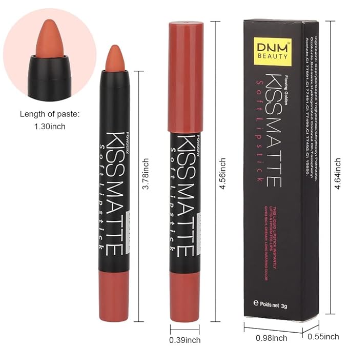 Generic Deep Dark Red Matte Lipstick and Lip Crayon Liner Pencil Pen Set for Women Lip Stain Long Lasting Waterproof labiales (3, 08&17&19)