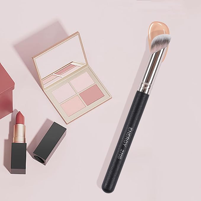 ENERGY Nose Contour Brush Angled Small Foundation Brush- Versatile Makeup Brush for Precision Contouring & Concealing, Perfect for Liquid, Cream & Powder Products