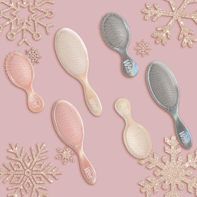 Wet Brush Original Detangler & Mini Hair Brush Gift Pack, Bronze (Iridescence Icon) - IntelliFlex Bristles - Detangling Brush Glides Through Tangles For All Hair Types (Wet & Dry), Limited Edition