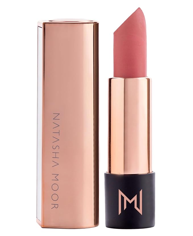 NATASHA MOOR Silk Suede Lipstick: Long-Lasting, Hydrating Semi-Matte Finish - Creamy, Cruelty-Free Formula - Silky Smooth and Highly Pigmented - Mirror for On-the-Go Glamour - SOUL MATE