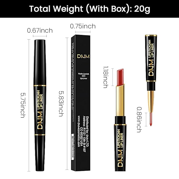 evpct 1Pcs Ruby Red Matte Lip Liner and Lipstick Combo Set Kit for Women, Magic Neutral Lipsticks 24 Hours Original Lipstick and Lips Liner Pencil Stain Gloss Makeup Long Lasting Waterproof, 25#