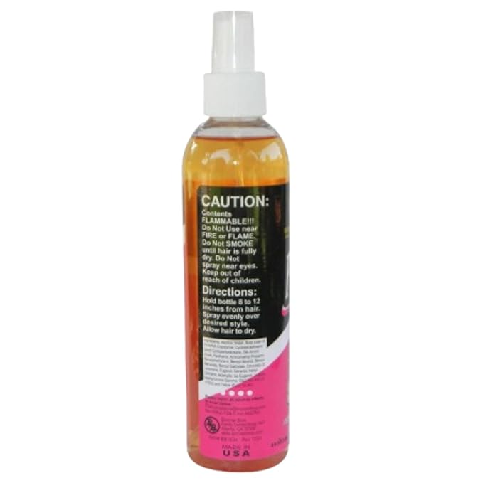 Bronner Bros Pump It Up Styling Spritz Gold 80% – Fast-Dry Hair Spray Extra Hold with Vitamin B5 & Silk Protein - Maximum Hold Finishing Spritz Hairspray, Adds Shine, Nourishes, No Build-up - 8oz