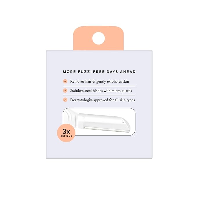 Billie - Dermaplane Refill Blades - Stainless Steel Blades with Safety Micro-guards - Nickel-free - Gently Exfoliates Skin - 3 count (Pack of 12)