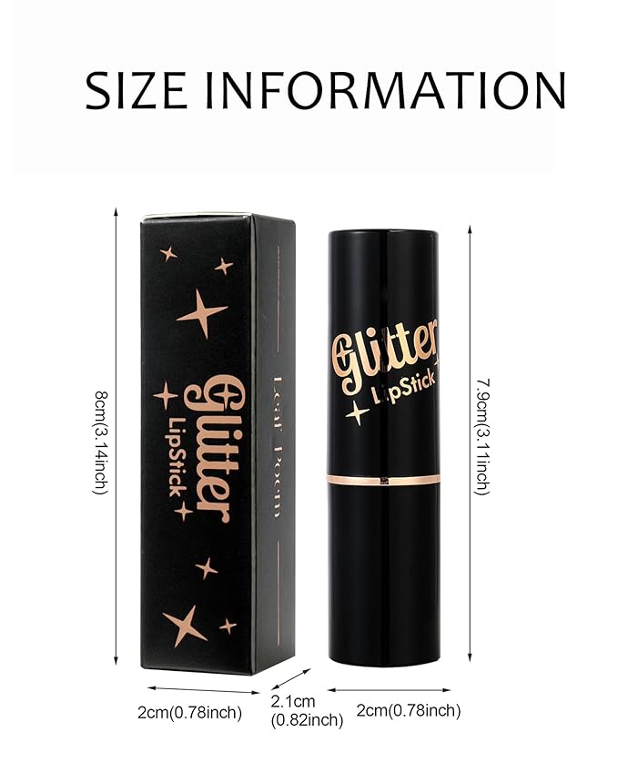 Red Metallic Glitter Lipstick Long Lasting, Diamond Nude Shimmer Lip Gloss High Pigmented Brown Matte Lip Stick for Women, Sparkling Shiny Transfer Proof Non Stick Tinted Lip Color Balm Makeup-05