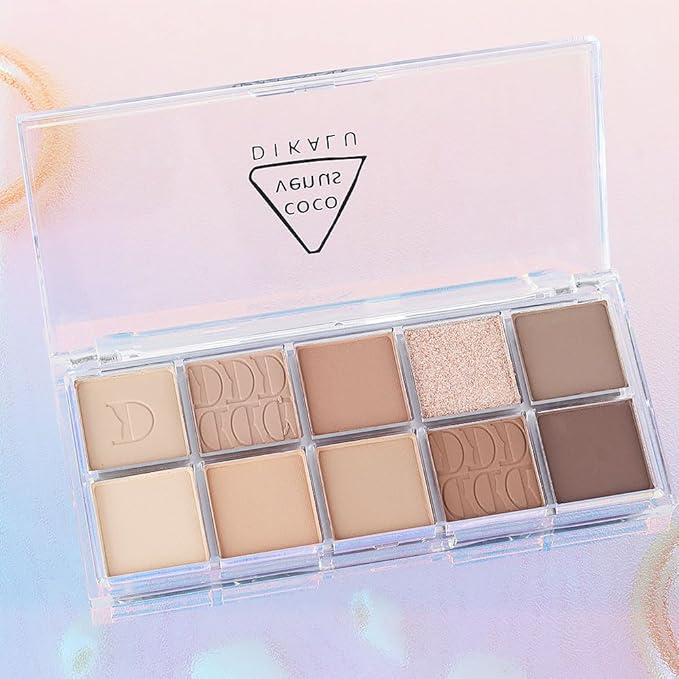 10Colors Nude Light Brown Eyeshadow Palette Makeup,Natural Neutral Eye Shadow,Naturing-Looking Long Lasting Waterproof Blendable Hypoallergenic Suitable for Beginners