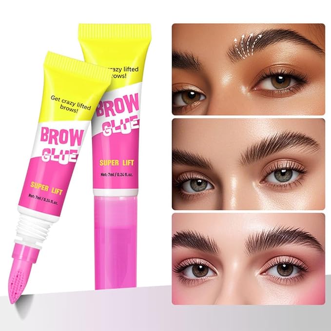 24-Hour Clear Brow Lamination Gel with Lift Comb – Sweat-Proof, Non-Flaky Eyebrow Styling Glue for Feathered, Full & Natural Arches All Day