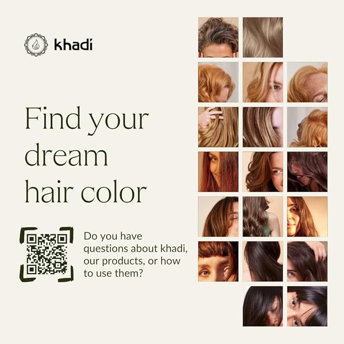 khadi DARK BROWN Natural Hair Color - Hair Color for deep, shiny dark brown to strong black brown - 100% herbal & natural - 3.5 oz
