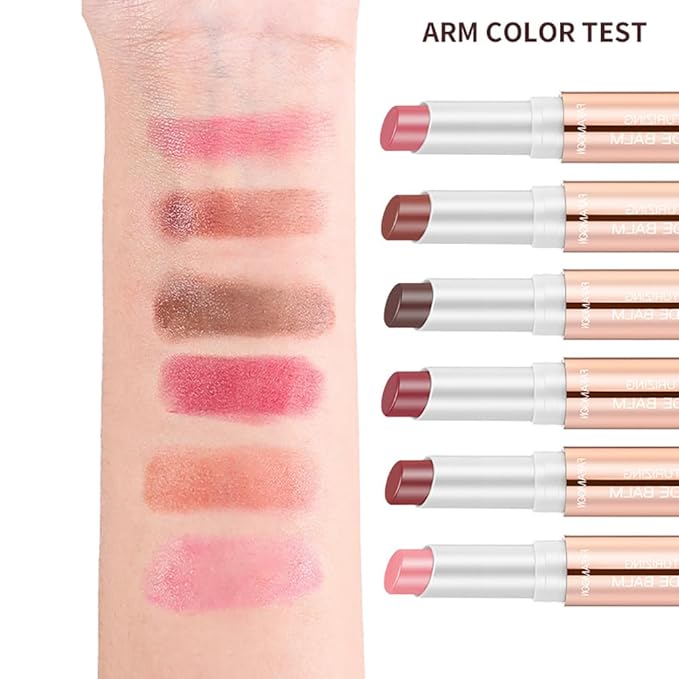 6 Pcs Lip Tint Hydrating, Tinted Lip Balm, Deep Nourishing Glossy Lipstick Set, Long Lasting Moisturizing Lip Care Balm Lip Makeup for Dry, Cracked and Chapped Lips