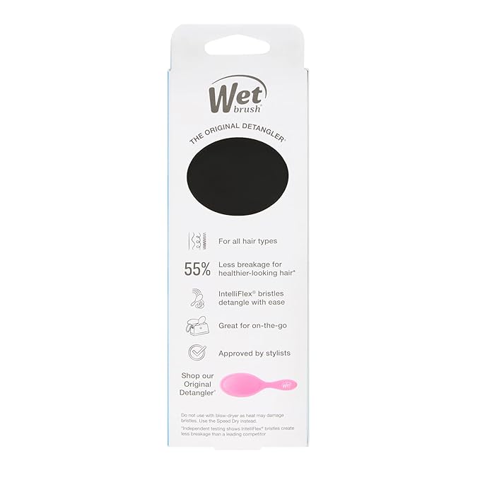 Wet Brush Mini Detangler Hair Brush, Black Frost, Detangling Travel Hairbrush, Ultra-Soft IntelliFlex Bristles Glide Through Tangles with Ease, Pain-Free, All Hair Types