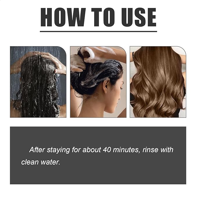 Mild Formula Long Lasting Hair Dye Set,Gentle Plant-Based Quick-Use Hair Dye,Shampoo Para Pintar El Cabello,Long-Lasting Single Step HairDye Kit For Gray Coverage (Chestnut Brown)