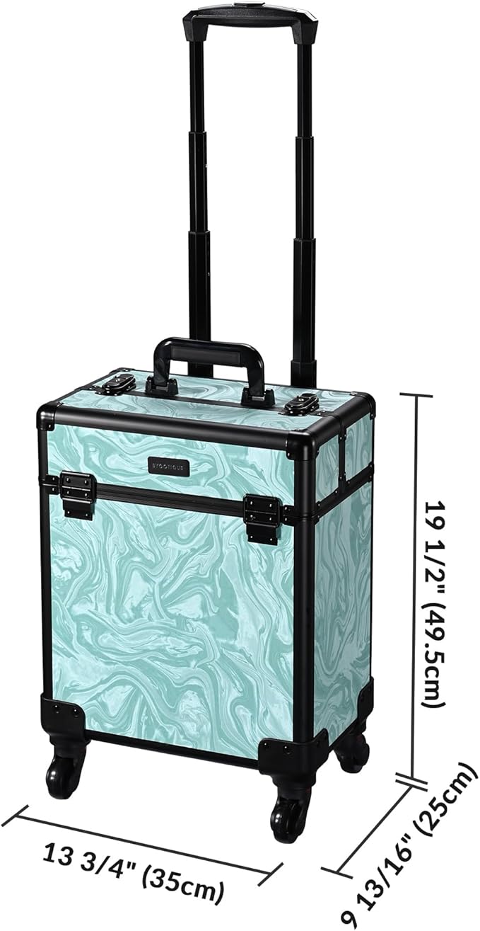 BYOOTIQUE Rolling Makeup Organizer Cart Beautician Travel Makeup Case on Wheels Hairdressing Brush Bags for Nail Tech Manicurist Beautician CoyoteButtes Vitality