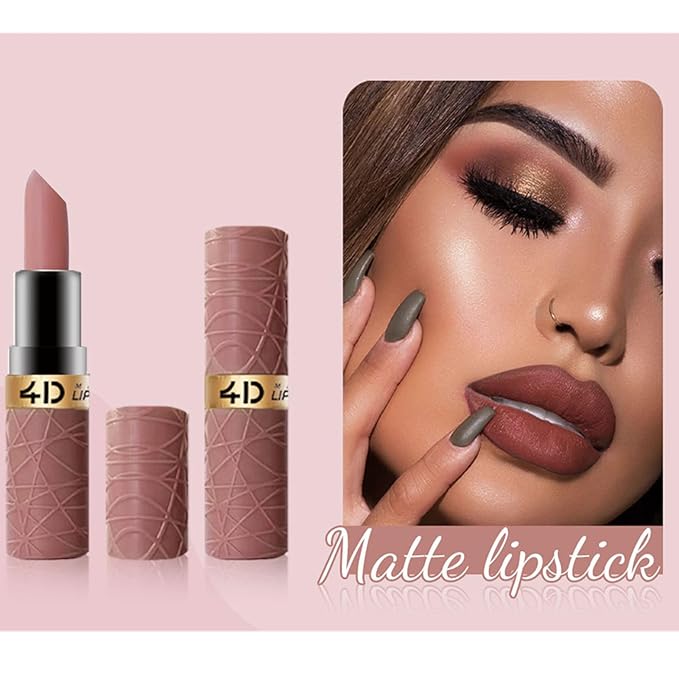 BONNIE CHOICE 6Pcs Matte Lipstick Set, Burgundy Wine Dark Red Brown Pink Purple Matte Lipstick Sets for Women Velvet Lipstick Long Lasting Waterproof 24 Hours Lipstick Makeup Christmas Day Gifts (B)