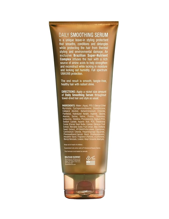 Brazilian Smoothing Serum, Daily Frizz Control & Shine, 8 fl oz
