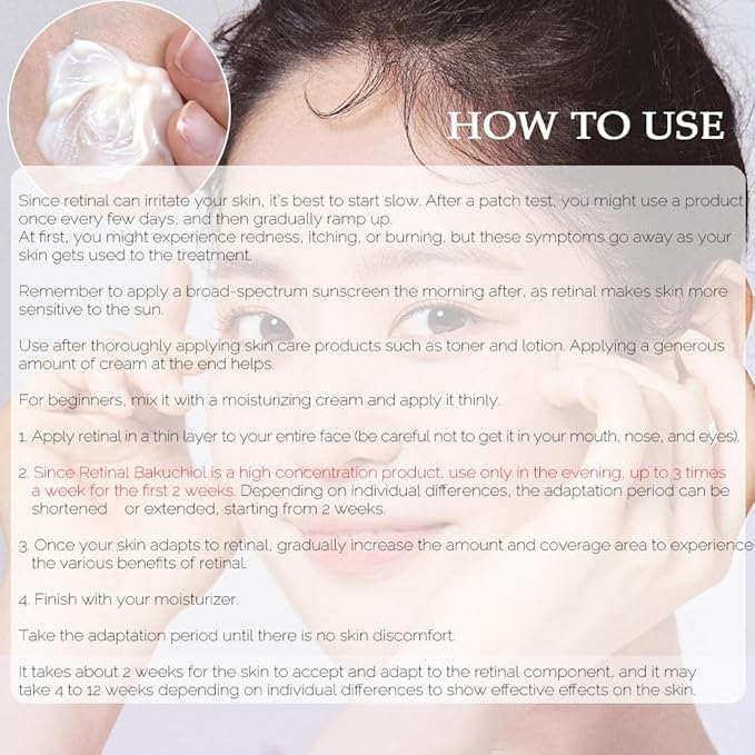 PRETTYSKIN Retinal Bakuchiol At-home Night Cream Moisturizer for Face | Reduce Wrinkles & Fine lines, Elasticity, Tone-up, Anti-aging, Centella Asiatica Extract 30%, Retinal 1,000 ppm (30g)