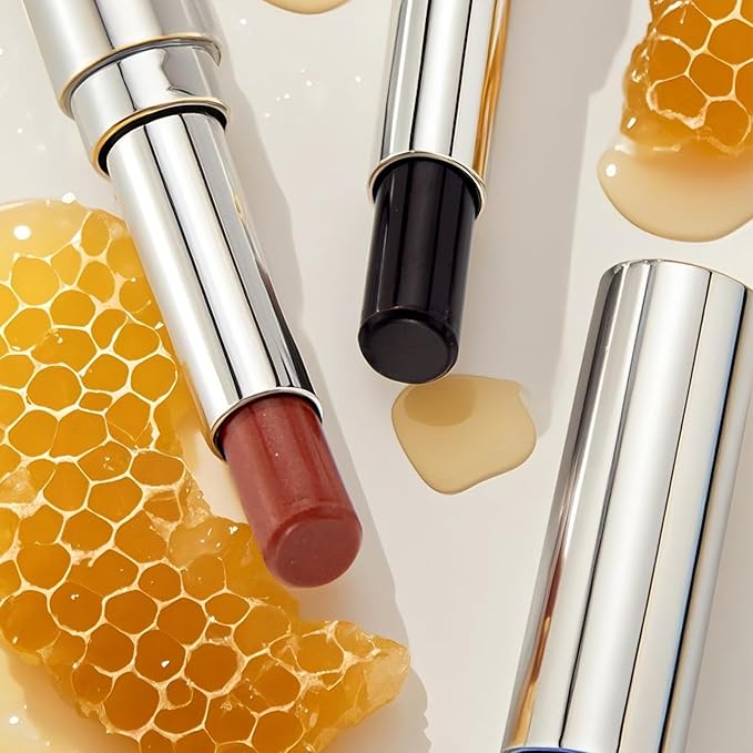 2Pcs Honey Noir Lipstick Tinted Lip Balm, Deep Moisturizing Lip Color, Nourishing Lip Balm, Black and Pink Honey Lip Gloss, Hydrating Lipstick for All Skin Tones