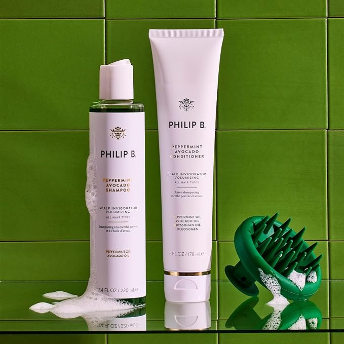 PHILIP B Peppermint Avocado Conditioner, 6 fl. oz. (178 ml) - Adds Volume to Hair While Peppermint Oil and Eucalyptus Invigorates the Scalp With a Tingly Sensation