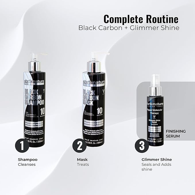 abril et nature - Professional Black Carbon Toning Mask - Special for blonde, bleached and gray hair - Eliminates yellow tones - Nourishes, Hydrates and Intensely Repairs - 1000ml