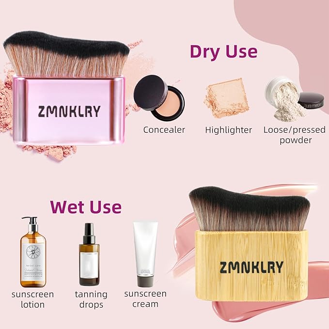 Bronzer Brush, Rose Kabuki Brush, Sun Protection Body Bronzer,Self Tanning Mitt Applicator