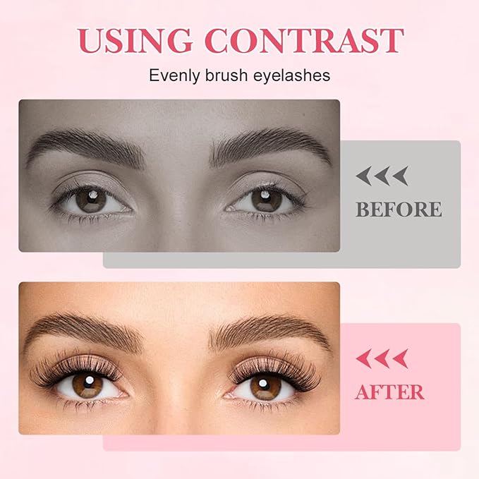 Eyelash Comb Eyelash Separator Tool, Arc Designed Eyelash Comb Separator, Eyelash Brush Separator With Metal Teeth Eyelashes Grooming Tool for Eye Cosmetic Brush Tool (Pink, 2pcs)