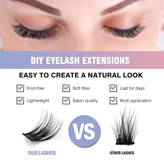 Fluffy Lash Clusters, 156 Lightweight Clusters Individual lashes, 8-14mm Individual Lashes DIY Cluster Lashes Extension Soft Comfortable False Eyelashes (Wispy-Mixed)