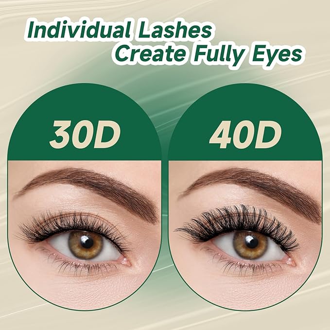 DIY Lash Extension Kit 280pcs Individual Lashes D Curl Eyelash Extension Kit KEYYOU 30D 9-18Mix Lash Clusters with Lash Bond and Seal and Lash Applicator for DIY at Home(KIT-30D-0.07D-9-18Mix)
