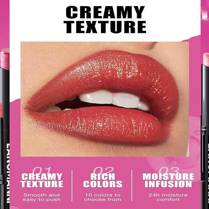Dark Purple Lipstick with Glitter for Women - Sparkling Lip Glitter, High Impact Color, Transfer Resistant d # 01