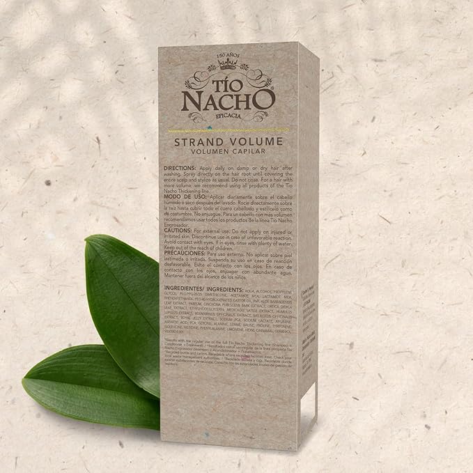 Tío Nacho Thickening Hair Treatment with Royal Jelly and Nettle Extract, Volumizing Spray for Fine or Thinning Hair, Boosts Strength, Fullness and Natural Volume, 4.5 fl oz