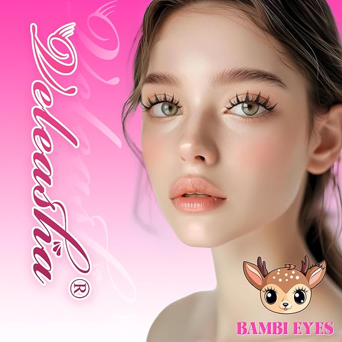 Veleasha Lashes Manga Eyelashes Spiky Eye Lashes Anime Lash 8D Doll Lash Natural Look Soft Wispy Fake Eyelashes 7 Pairs with Cotton Band (Cutes)