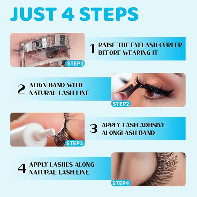 Vegan Mink Eyelashes - Reusable Strip Lash, Cruelty-Free Faux Mink Lashes for 3D Effect. Weightless, Fluffy & Easy to Apply Mink-Like False Eyelashes