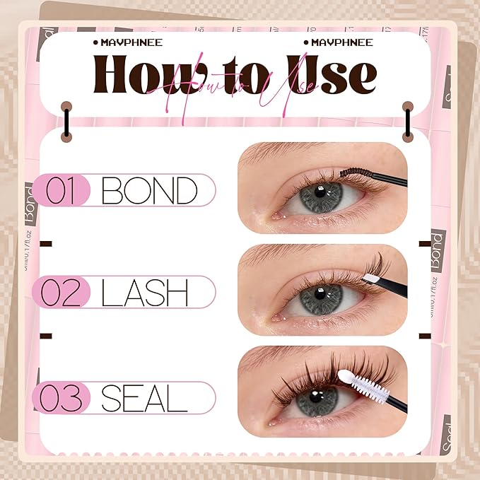 Brown Lash Clusters Kit Wispy Eyelash Extensions Kit Fairy Dark Brown Individual Lashes with Lash Bond and Seal 8-16MM C-Curly Clean Girl Beauty Natural Cluster Lashes (144Pcs, Brown Lash Glue)
