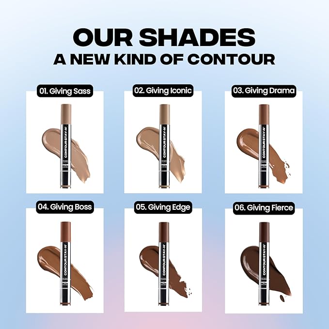 Sacheu Liquid Contour STAY-N Long Wear Cream Contour Makeup — Long Lasting, Blendable, & Lightweight Formula — Vegan & Cruelty-free, Giving Edge