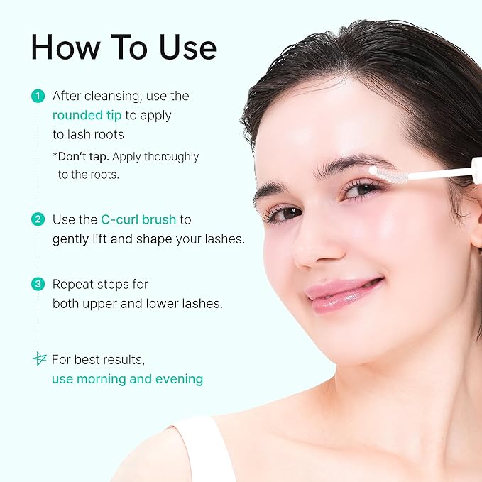 Eyelash Growth Serum for Fuller, Thicker Lashes with Peptides, Biotin, Centella, Hyaluronic Acid | Korean Lash & Brow Enhancing Serum | Prostaglandin-Free, Vegan, Non-Irritating, 0.3 fl oz