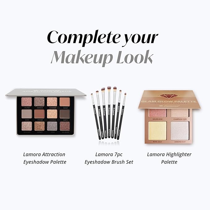 Lamora Nude Neutral Eyeshadow Palette - 12 Natural Highly Pigmented Shimmer & Matte Shades - Travel Size Makeup Palette with Mirror