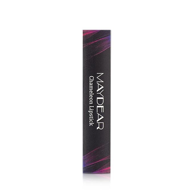 Maydear Chameleon Lipstick, High Pigmented Pink Metallic Shine Lip Gloss, Full-Coverage Multichrome Long Lasting Rainbow Lip Makeup, Golden Fuchsia (06)