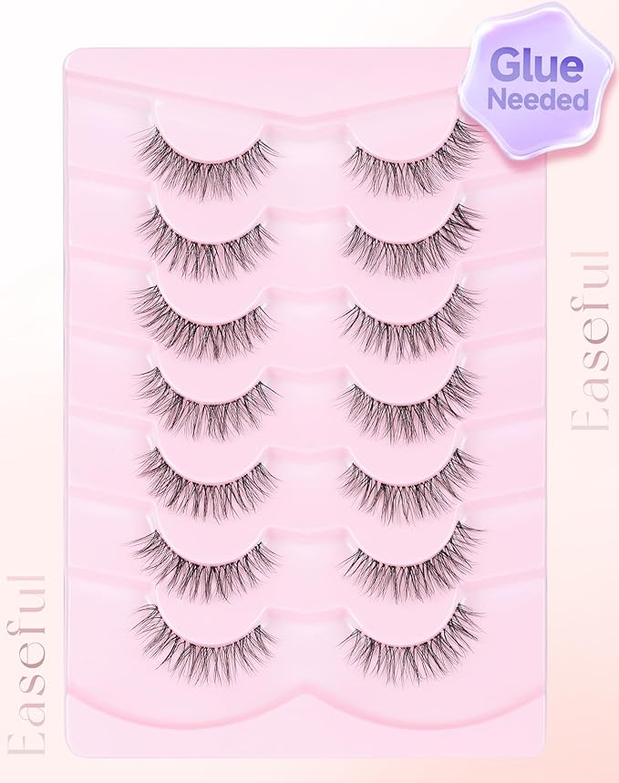 Wispy Lashes Natural Look Natural Eyelashes Fake Eyelashes False Eyelashes Strip Lashes Wispy Eyelashes Clear Band Lashes Light-06