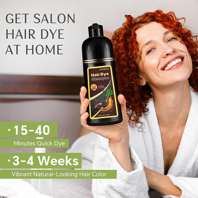 Hair Dye Shampoo 3 in 1, Instant Natural Hair Color Shampoo Hair Dye for Women & Men Coffee, Root Touch Up & Easy To Use & Lasts 3-4 Weeks & All Hair Types, 16.9 fl.oz