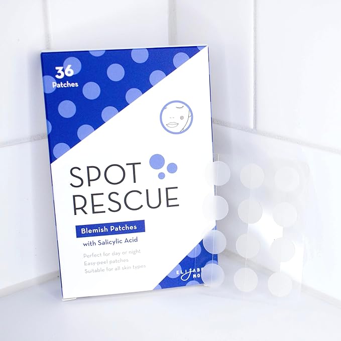 Elizabeth Mott Spot Rescue Blemish Patches - Hydrocolloid Acne Stickers with Salicylic Acid & Tea Tree for Pimples, Zits & Blemishes - Fast Healing, Invisible, Day & Night Wear, Vegan, (36 Count)