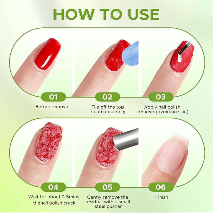 15ML Gel Nail Polish Remover, Professional Gel Polish Remover for Nails, Quick & Easy Polish Remover In 2-5 Minutes, No Need for Foil Soaking Or Wrapping