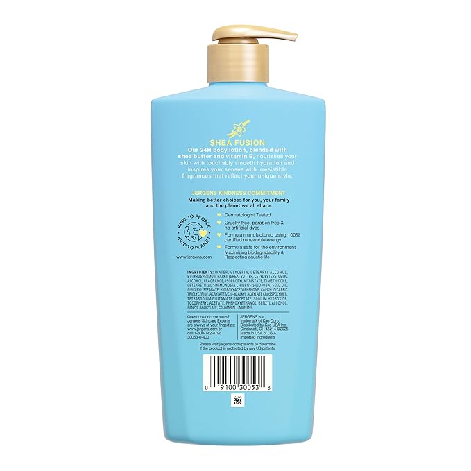 Jergens Shea Fusion Vanilla Crush Body Lotion, Moisturizer with Shea Butter & Vitamin E, 14 Fl Oz